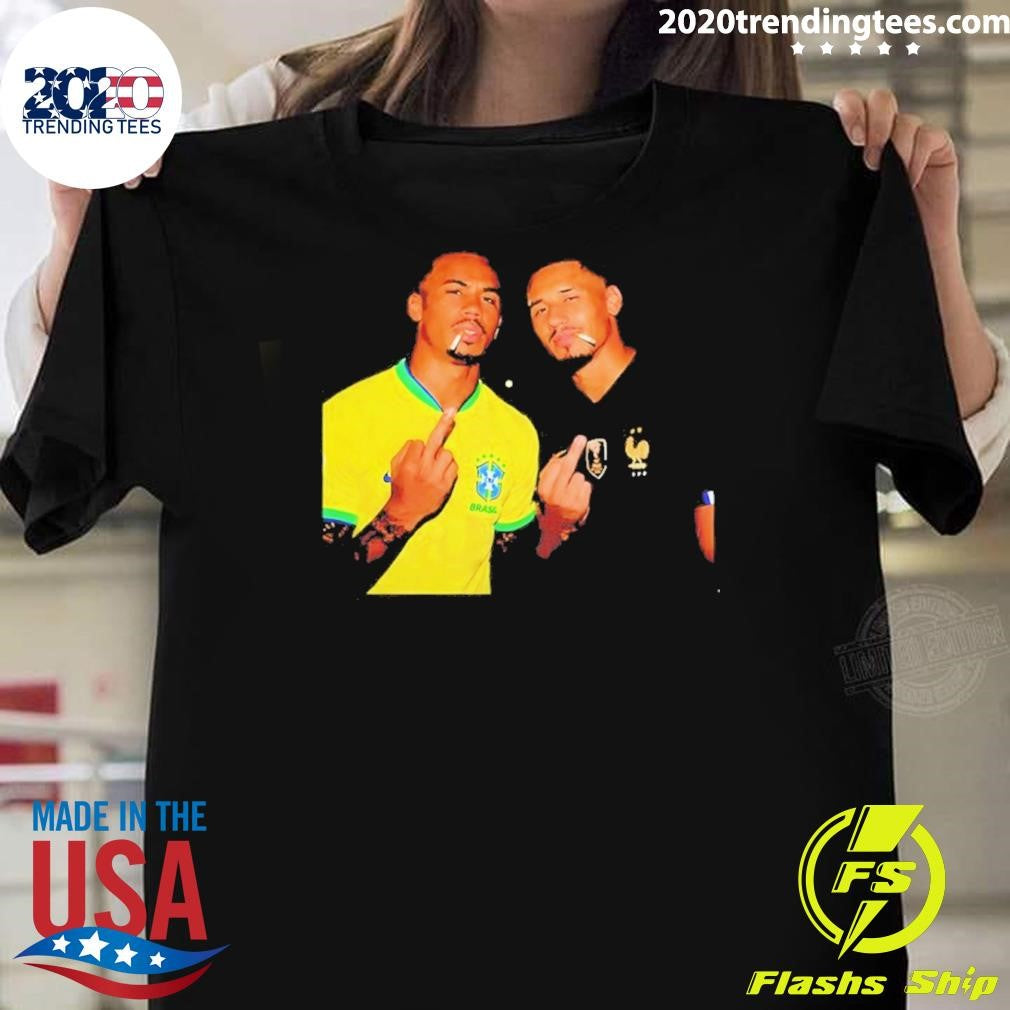 Gabriel Magalhães And William Saliba Smoking Middle Finger Meme Shirt