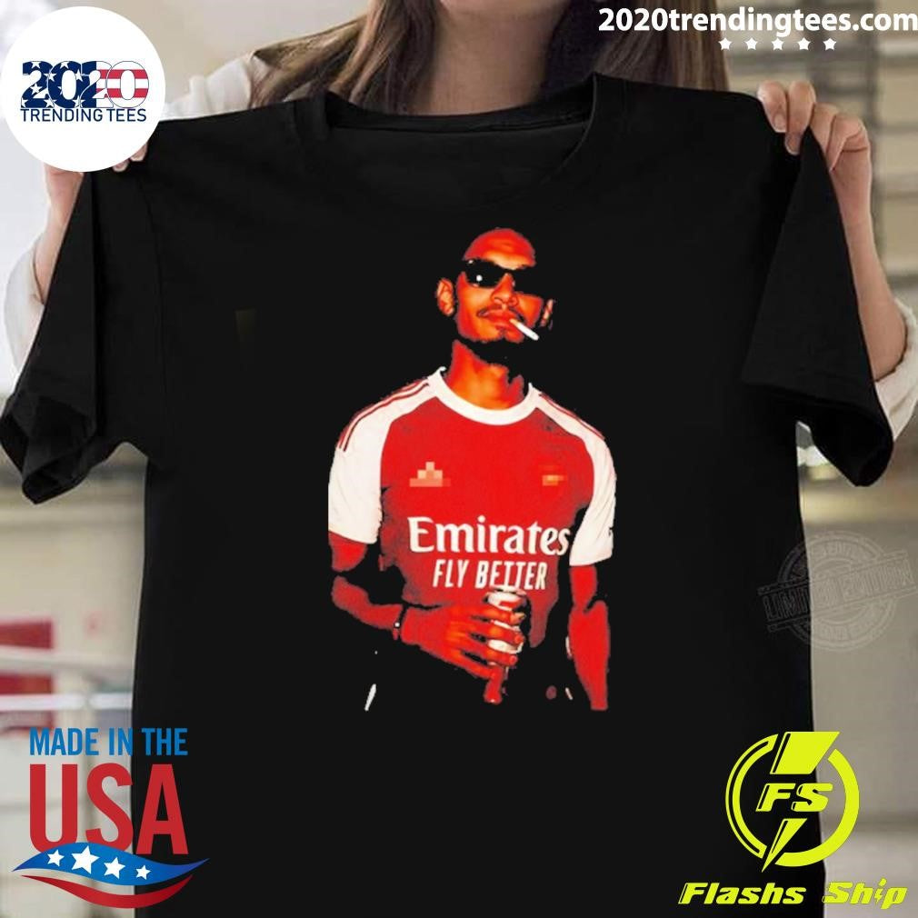 Gabriel Magalhaes Arsenal Jersey Smoking Shirt