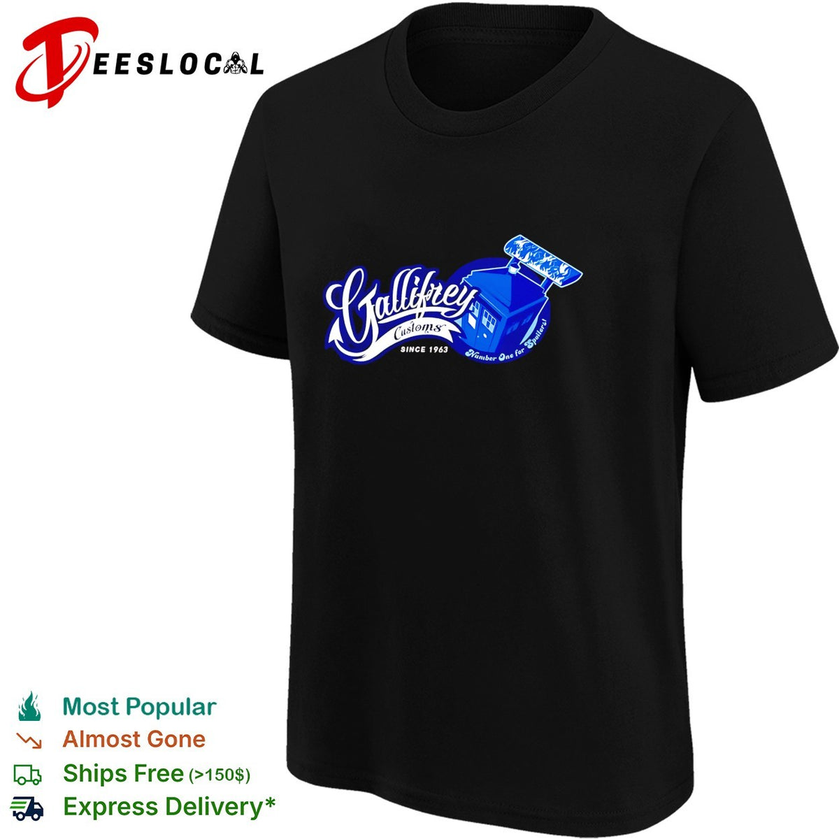 Gallifrey Customs TARDIS since 1963 Doctor Who skateboard shirt