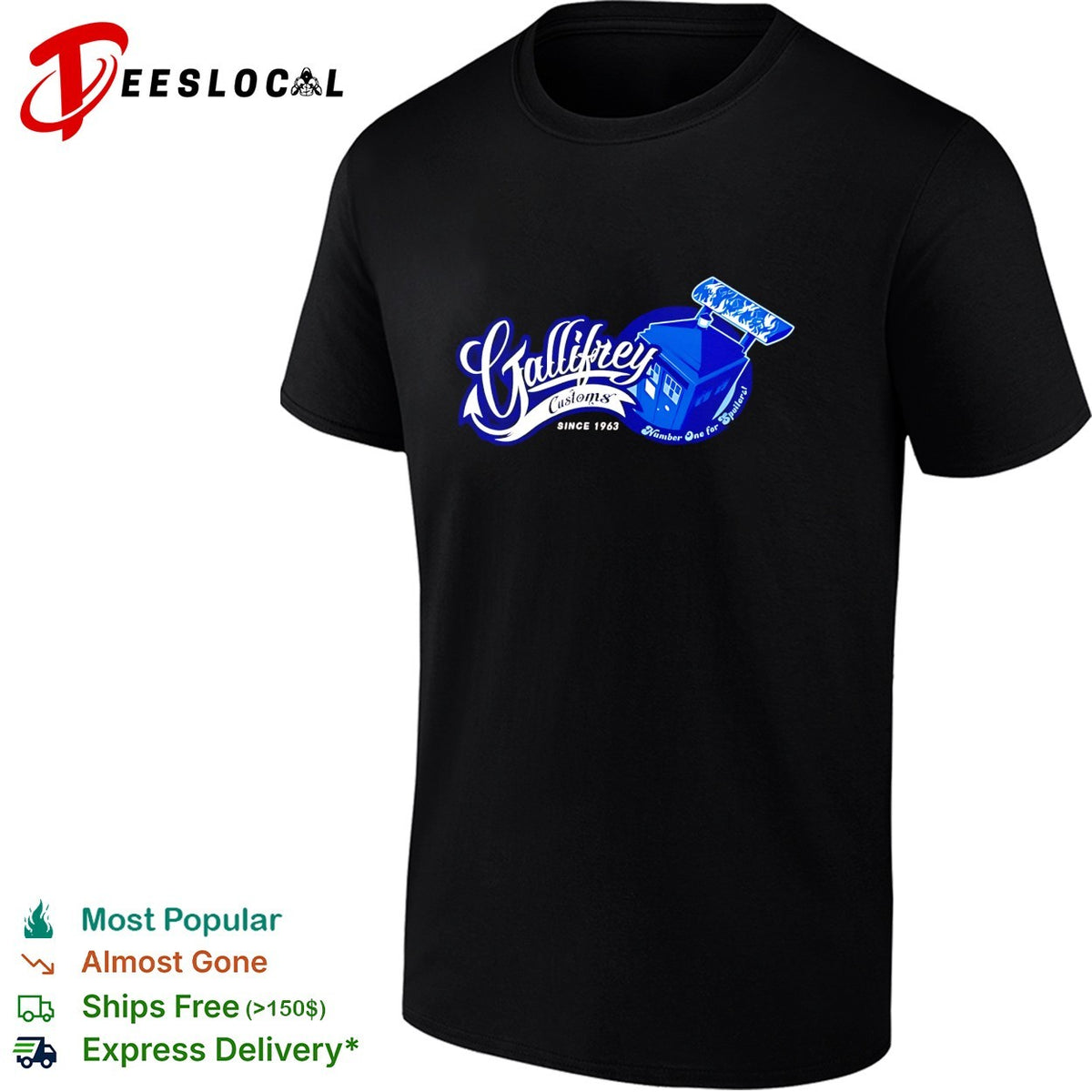 Gallifrey Customs TARDIS since 1963 Doctor Who skateboard shirt