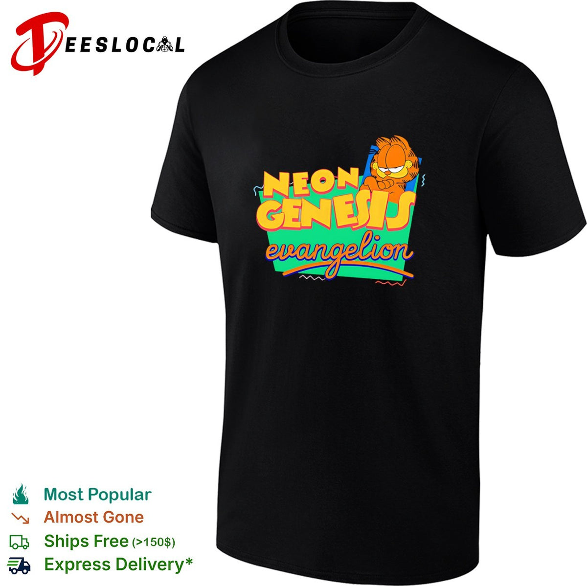 Garfield Neon Genesis Evangelion Mashup shirt