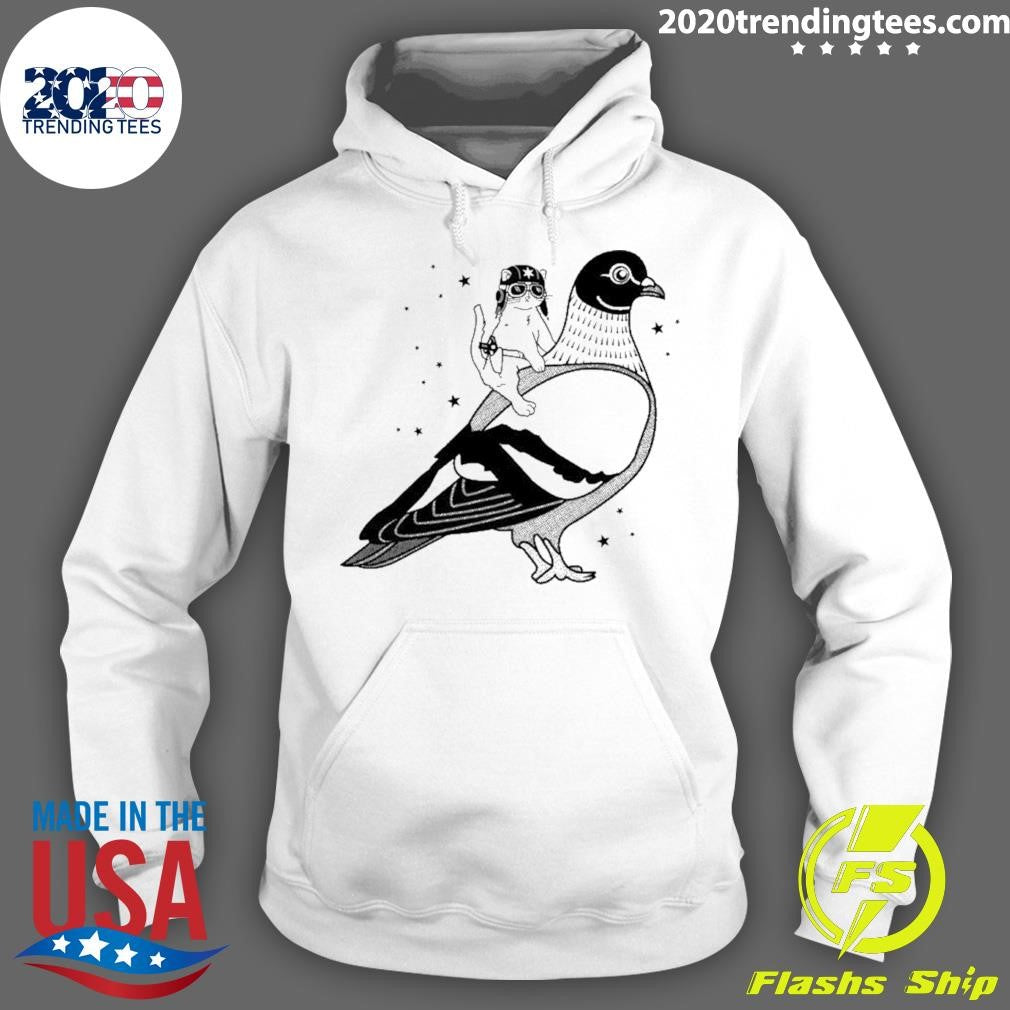 Gary The Cat Riding A Pigeon Shirt