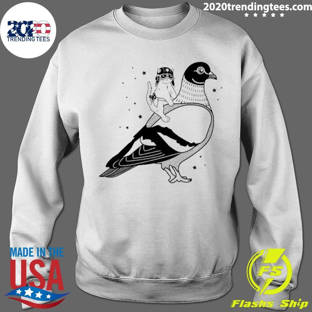 Gary The Cat Riding A Pigeon Shirt