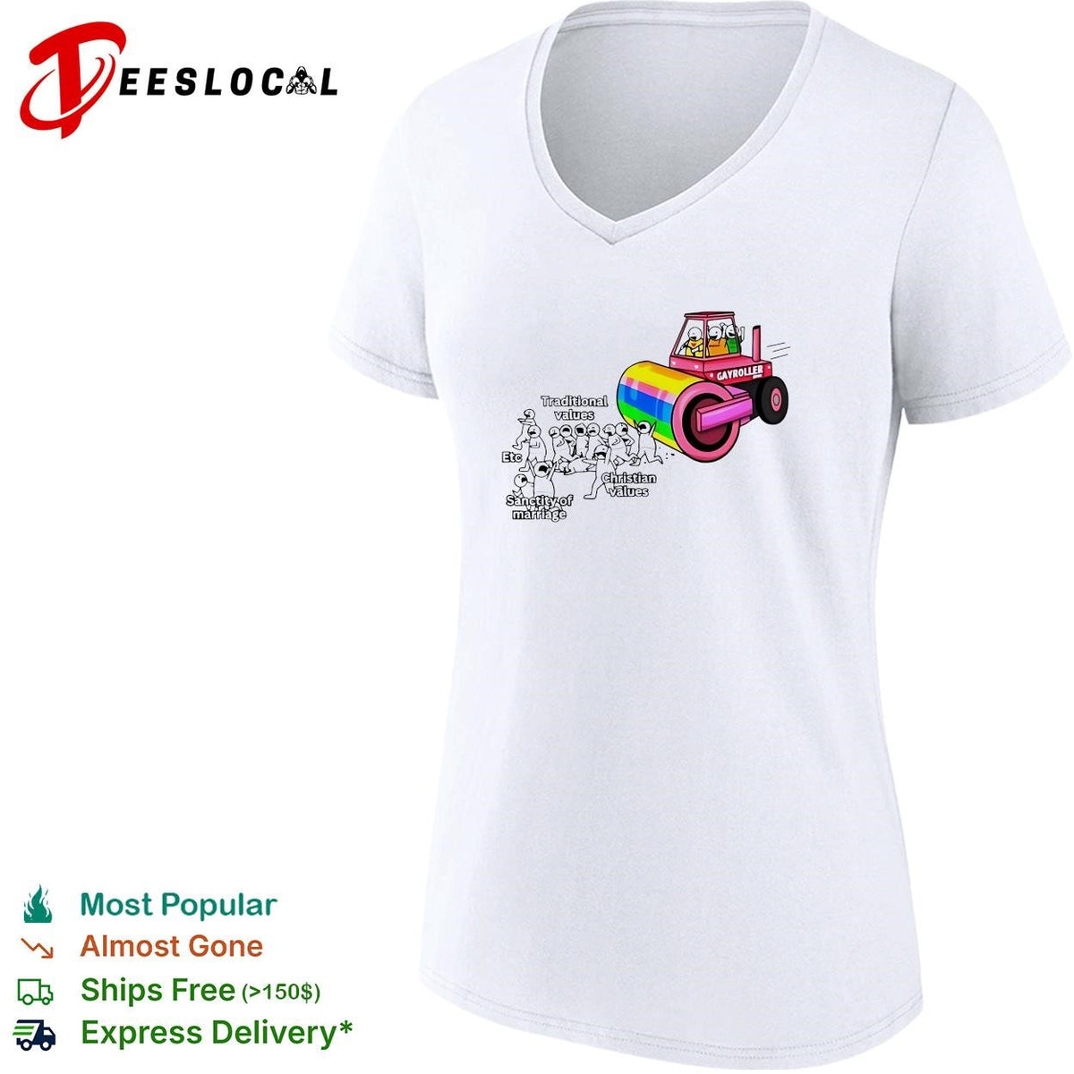 Gayroller rainbow steamroller LGBTQ pride funny shirt