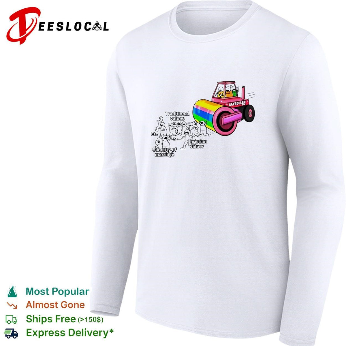 Gayroller rainbow steamroller LGBTQ pride funny shirt