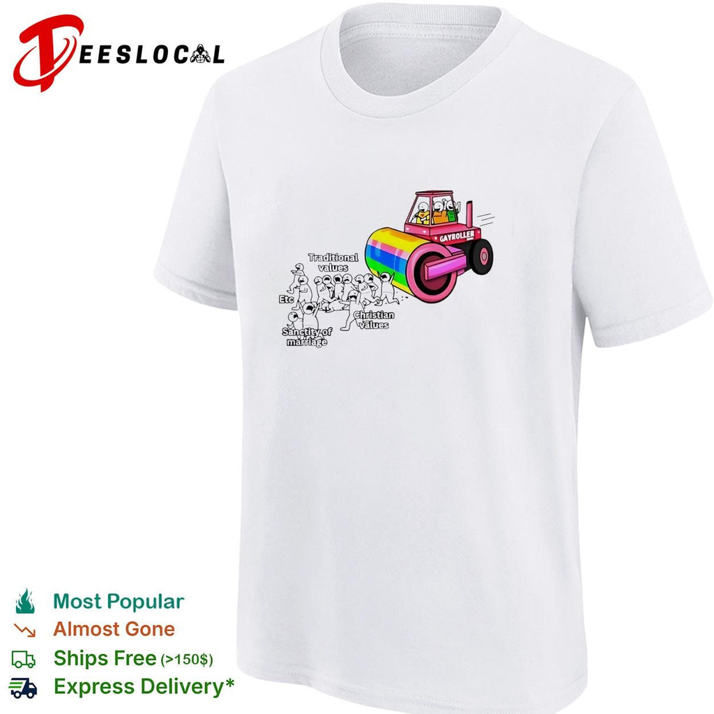 Gayroller rainbow steamroller LGBTQ pride funny shirt