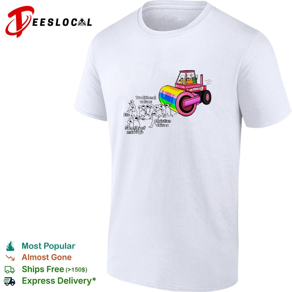Gayroller rainbow steamroller LGBTQ pride funny shirt
