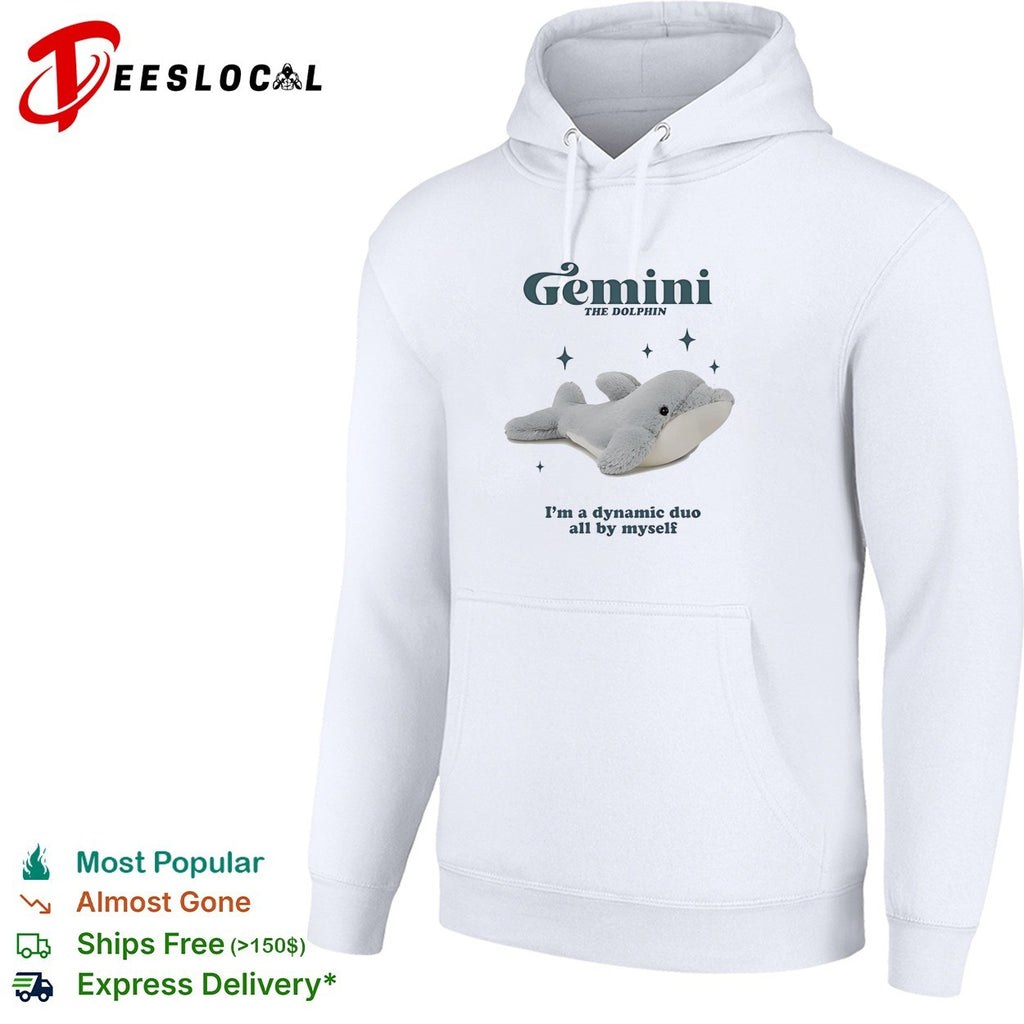 Gemini the Dolphin Im a dynamic duo all by myself zodiac astrology novelty shirt