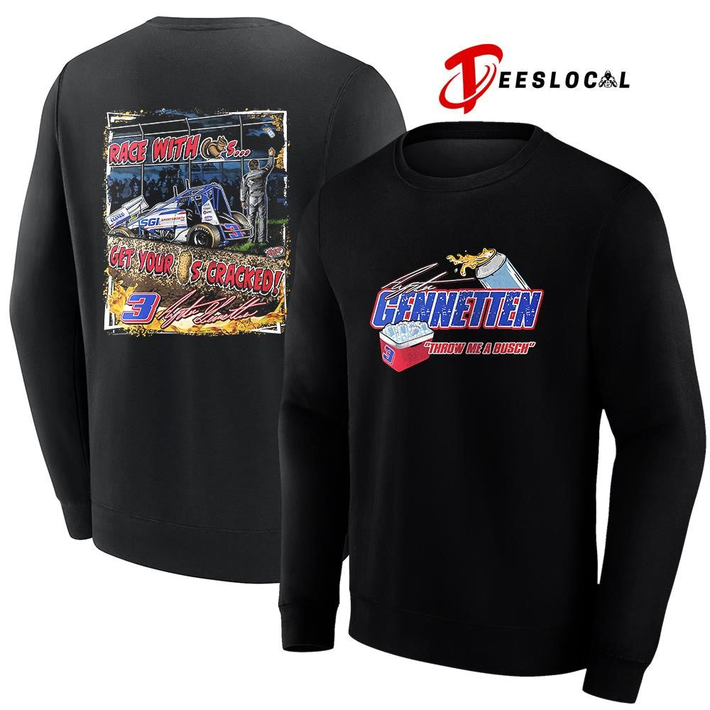 Gennetten throw me a Busch race with squirrels signature shirt