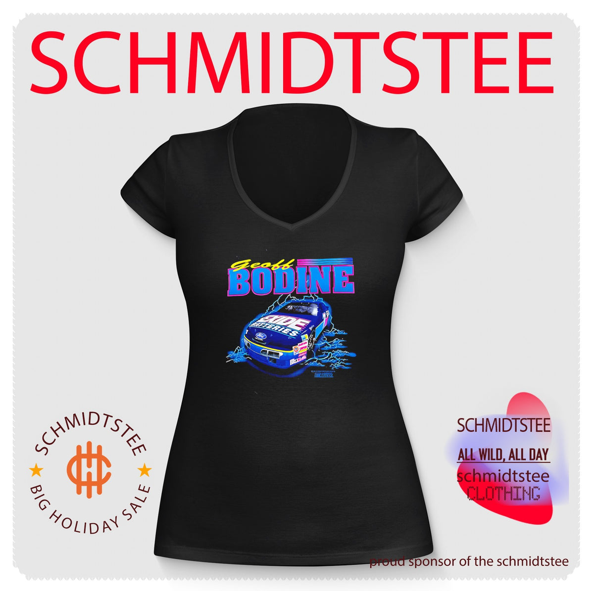 Geoff Bodine Exide Batteries NASCAR Ford Thunderbird shirt