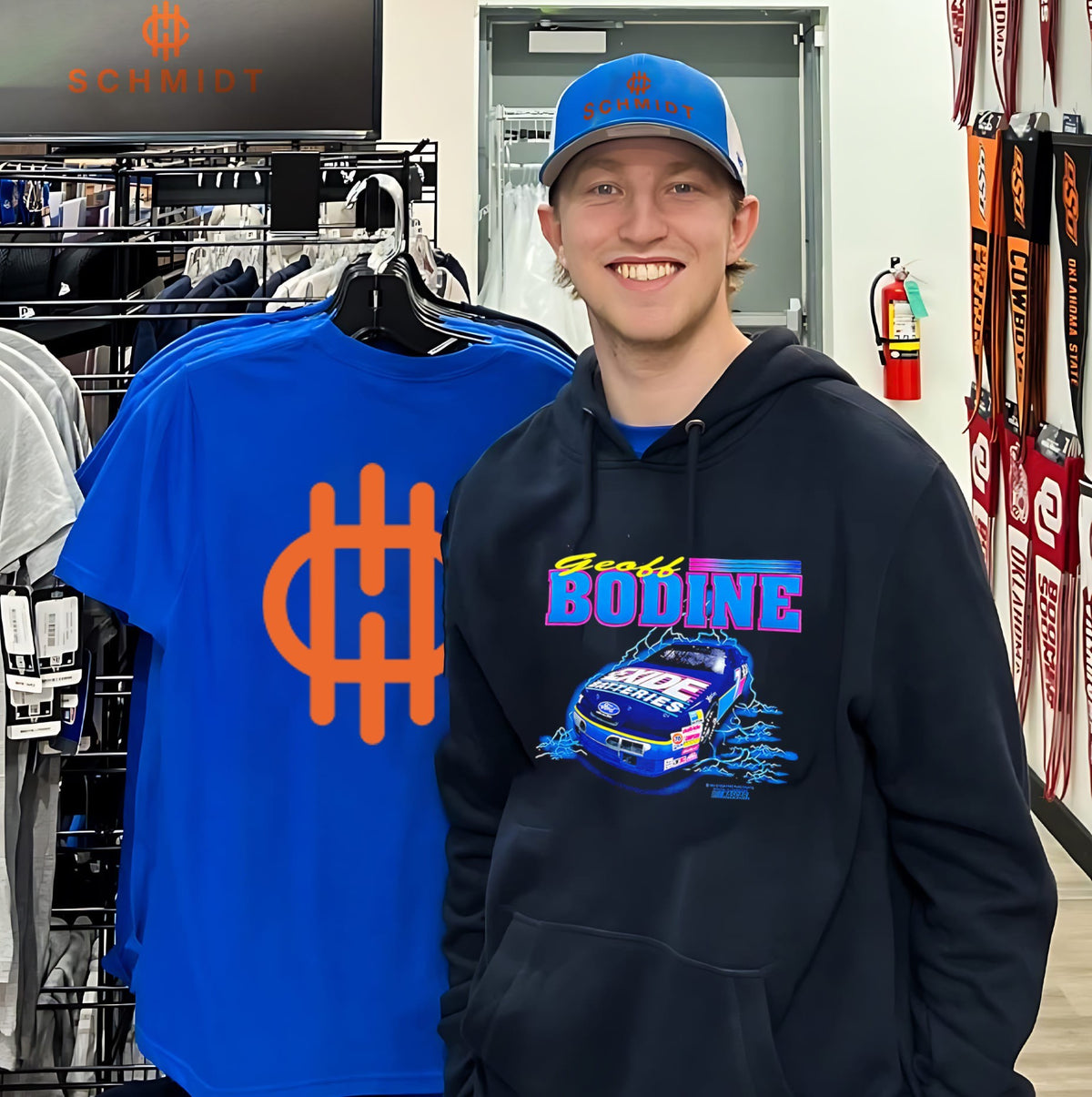 Geoff Bodine Exide Batteries NASCAR Ford Thunderbird shirt