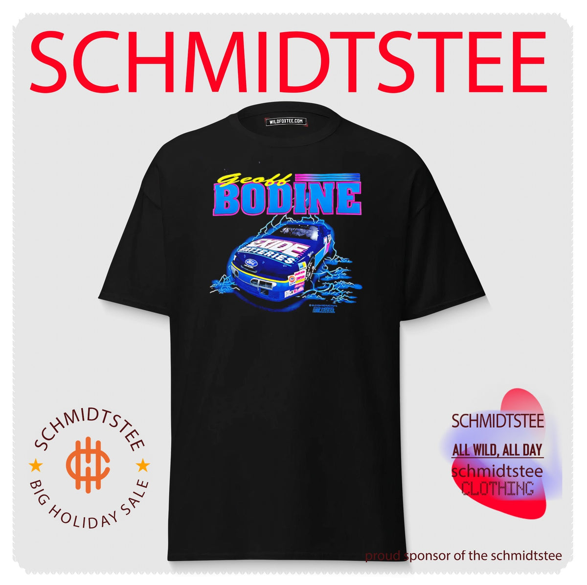 Geoff Bodine Exide Batteries NASCAR Ford Thunderbird shirt