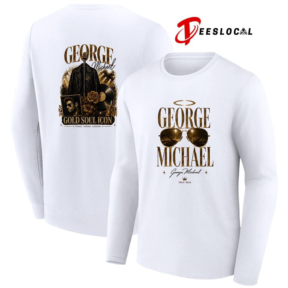 George Michael Gold soul icon voice vision legend graphic shirt