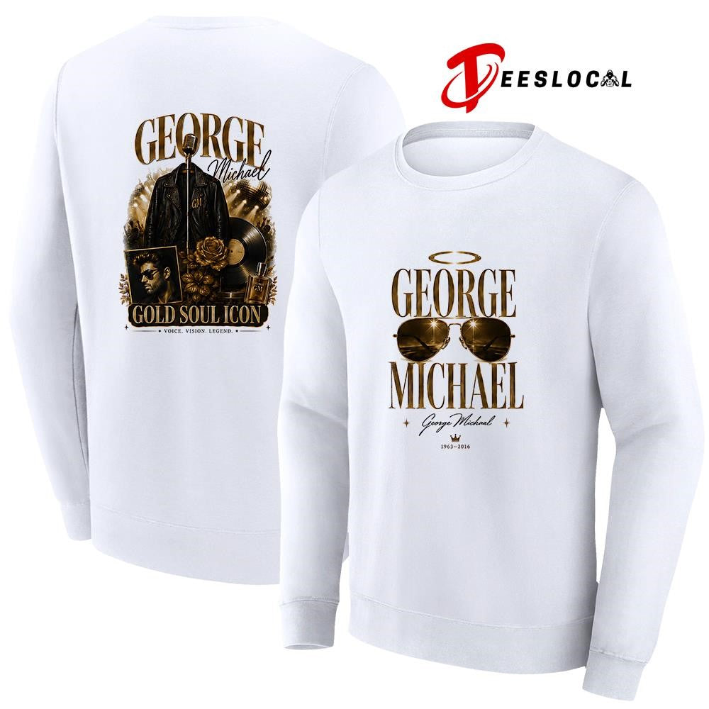 George Michael Gold soul icon voice vision legend graphic shirt