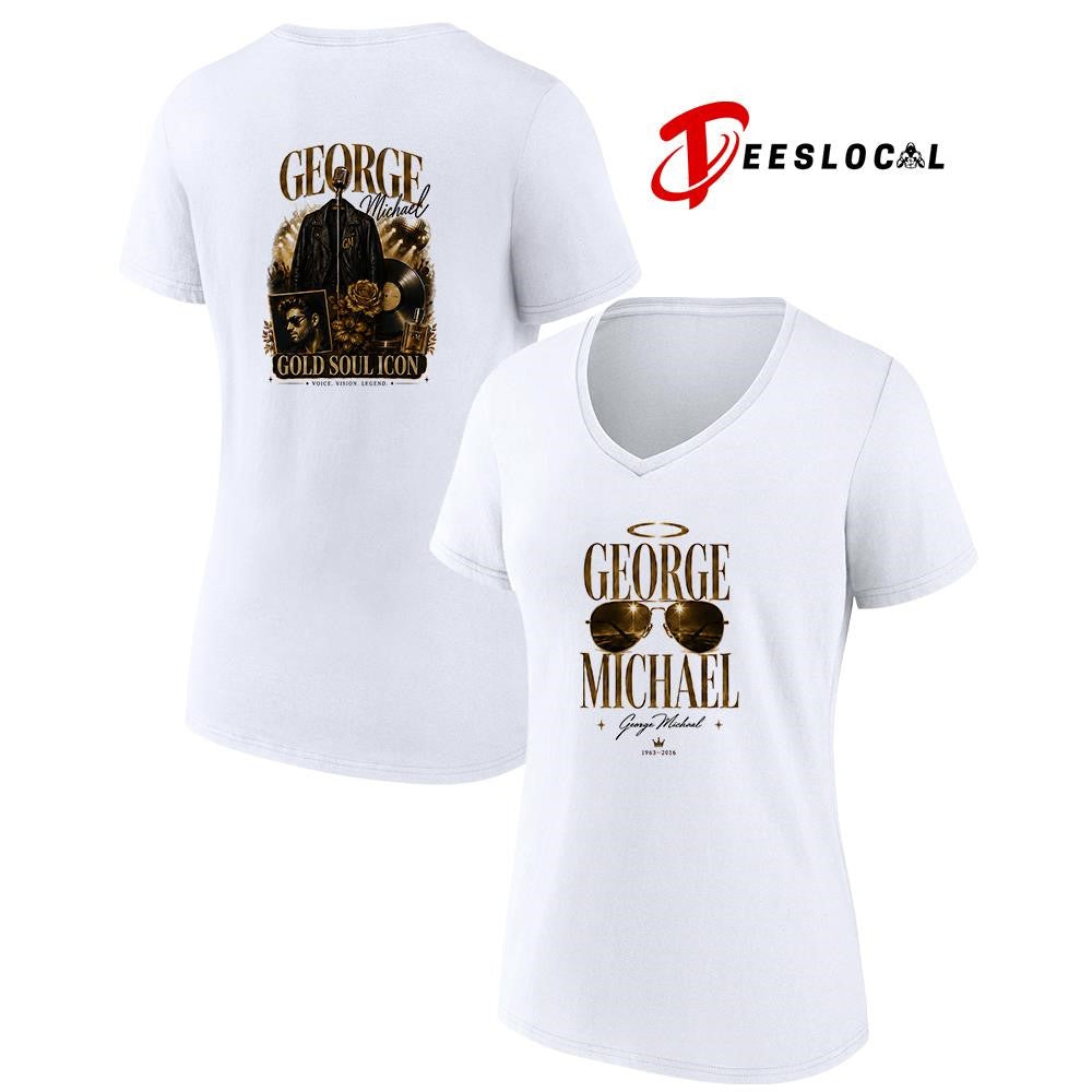 George Michael Gold soul icon voice vision legend graphic shirt