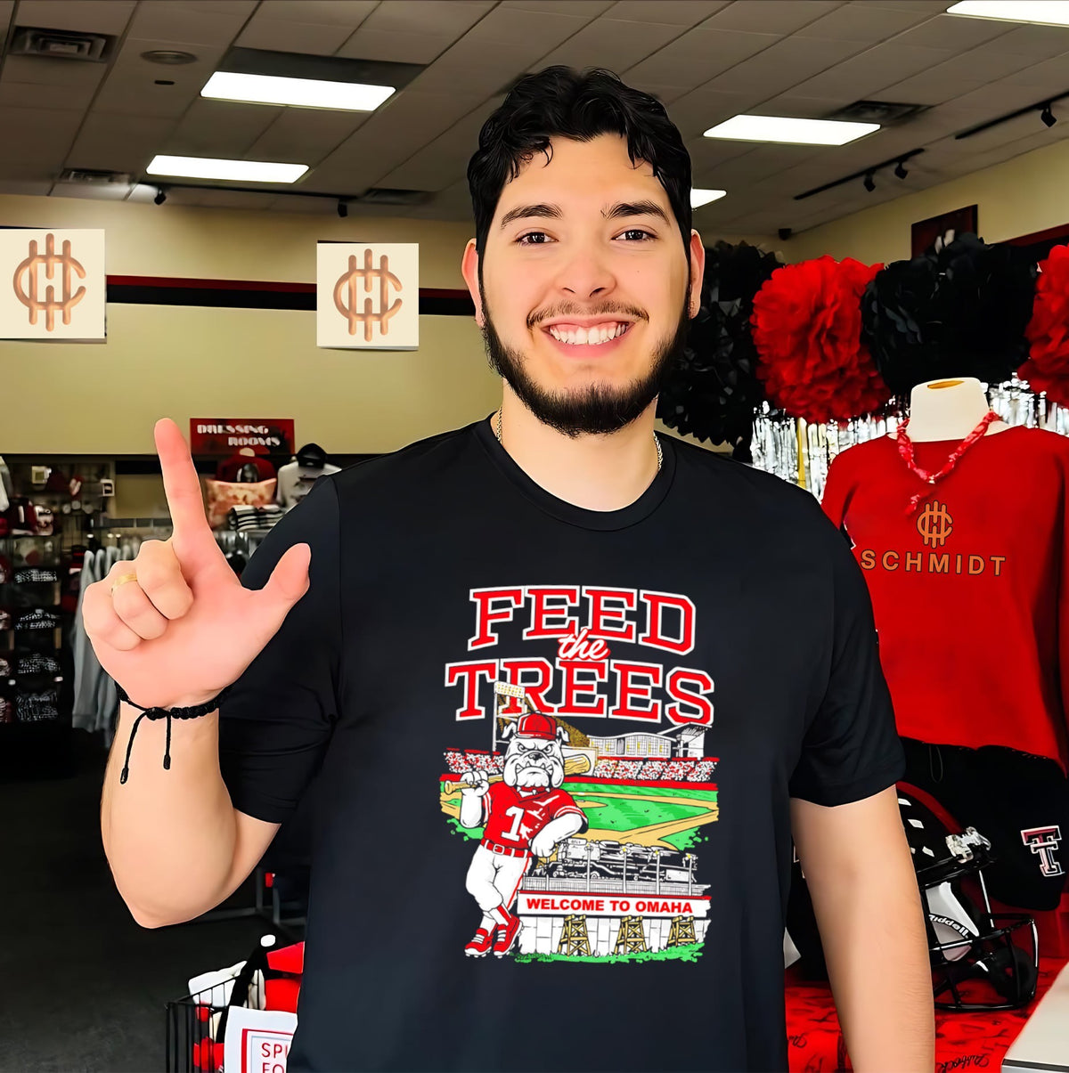 Georgia Bulldogs 2026 College World Series Feed The Trees mascot shirt