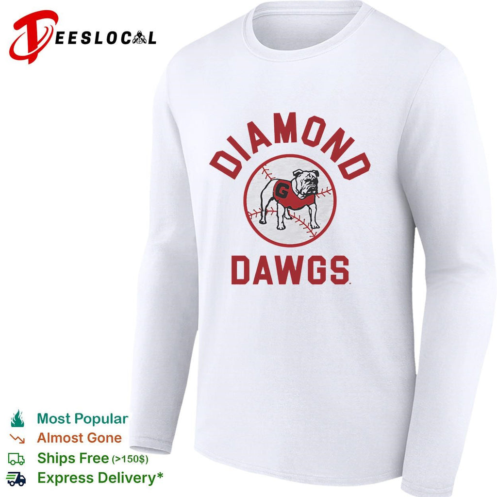 Georgia Bulldogs Diamond Dawgs baseball circle logo shirt