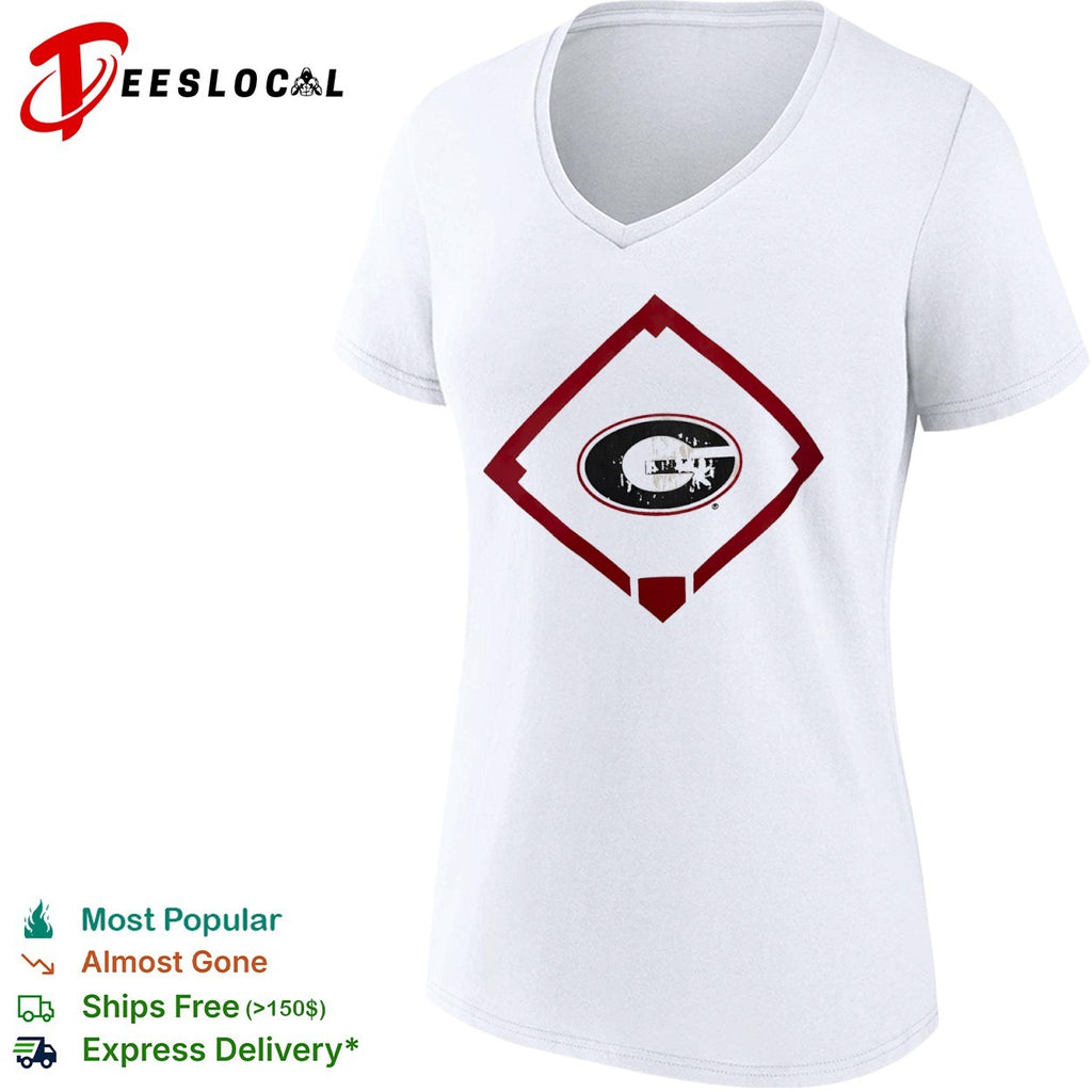 Georgia Bulldogs Logo with Baseball Diamond Field shirt