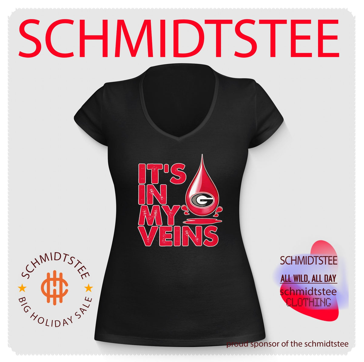 Georgia Bulldogs it’s in my veins blood graphic shirt