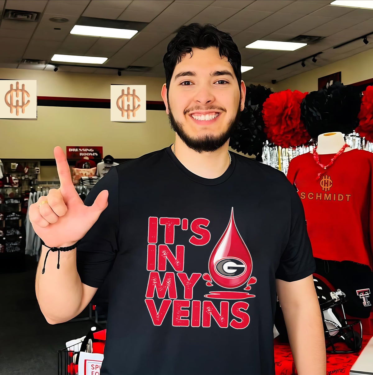 Georgia Bulldogs it’s in my veins blood graphic shirt