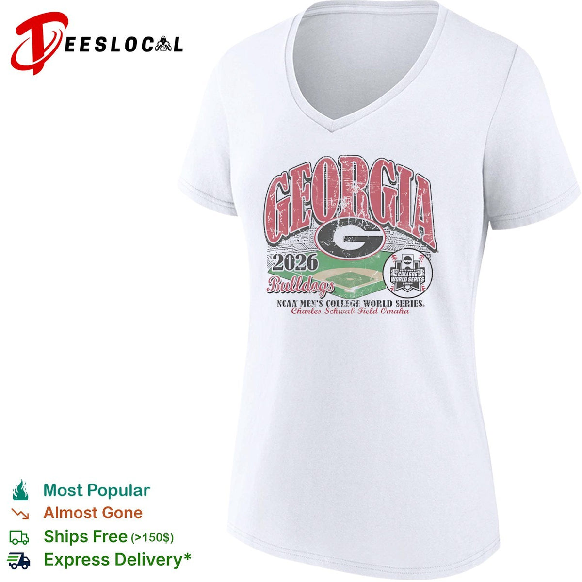 Georgia Bulldogs stadium 2026 NCAA Mens College World Series Charles Schwab Field Omaha shirt