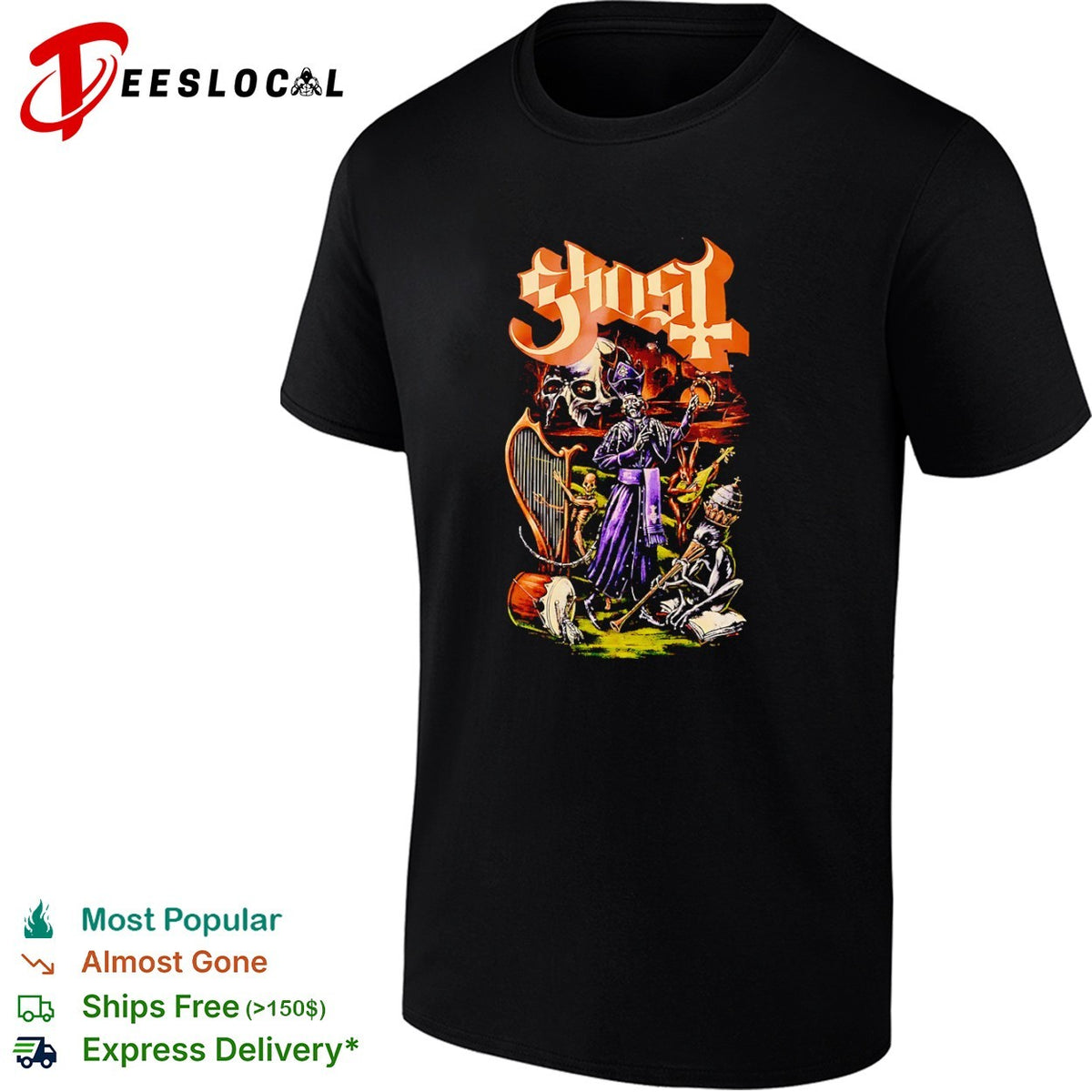 Ghost skull pope shirt