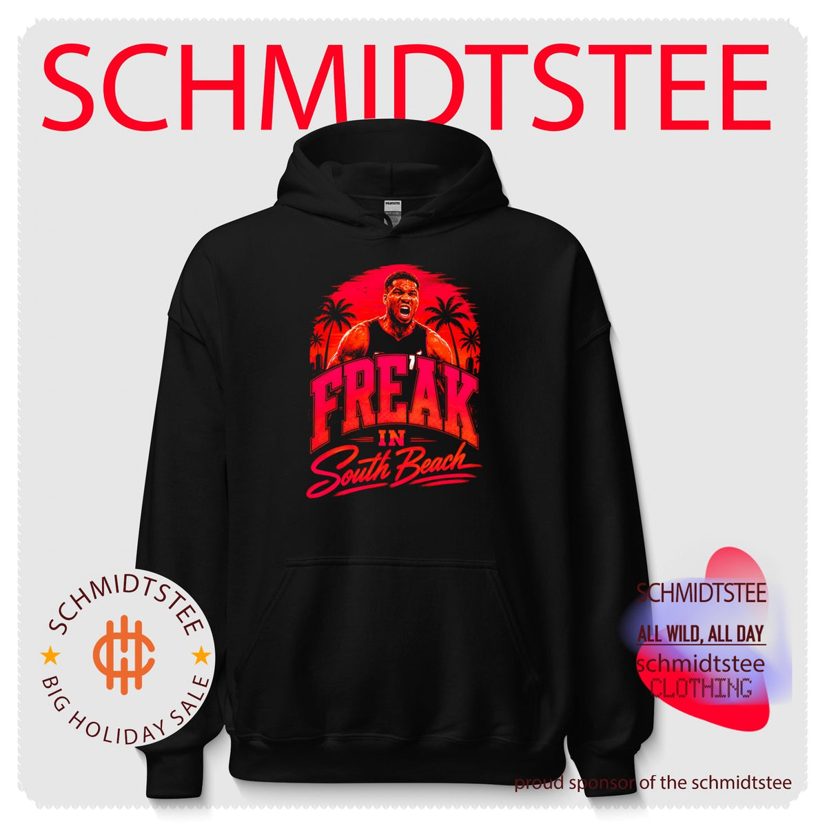 Giannis Antetokounmpo Freak in South Beach Miami Heat shirt