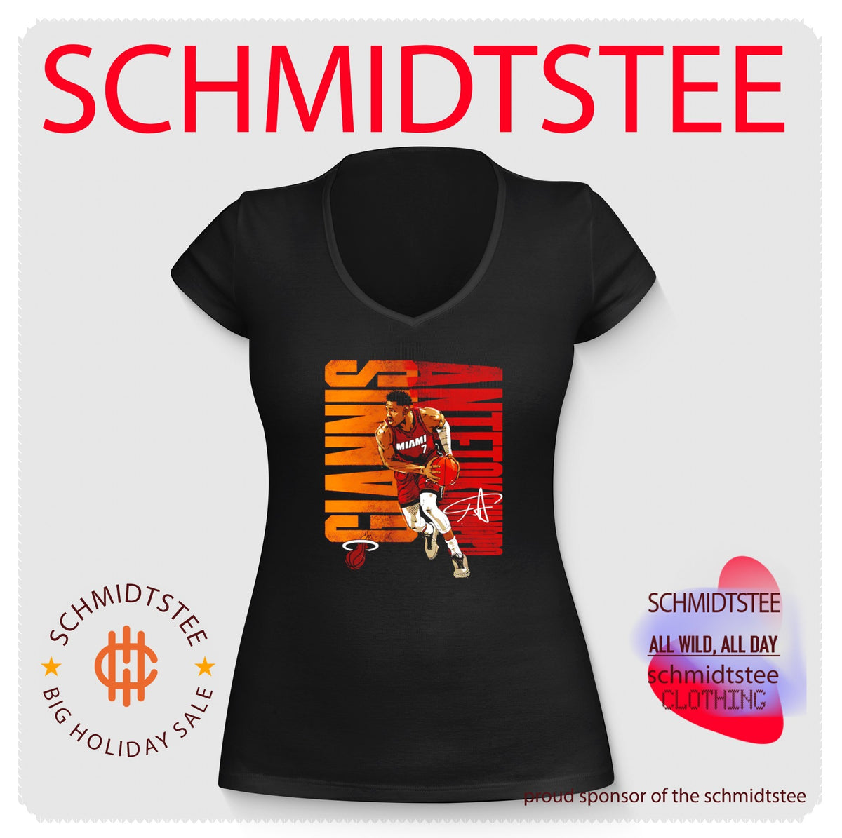 Giannis Antetokounmpo Miami Heat Bold signature shirt