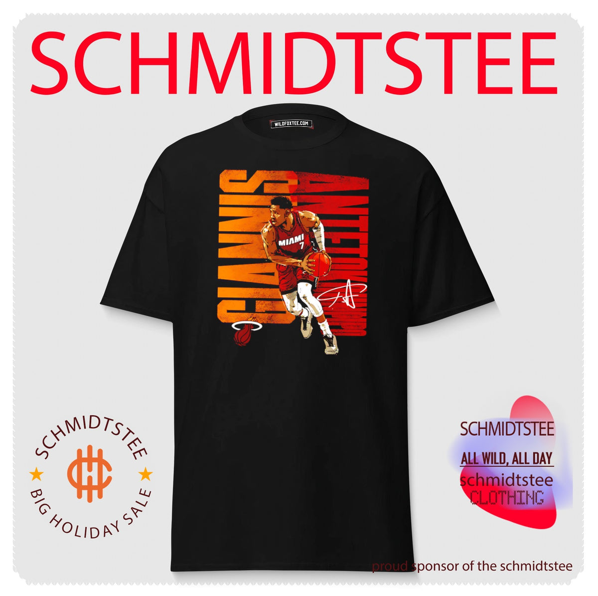 Giannis Antetokounmpo Miami Heat Bold signature shirt