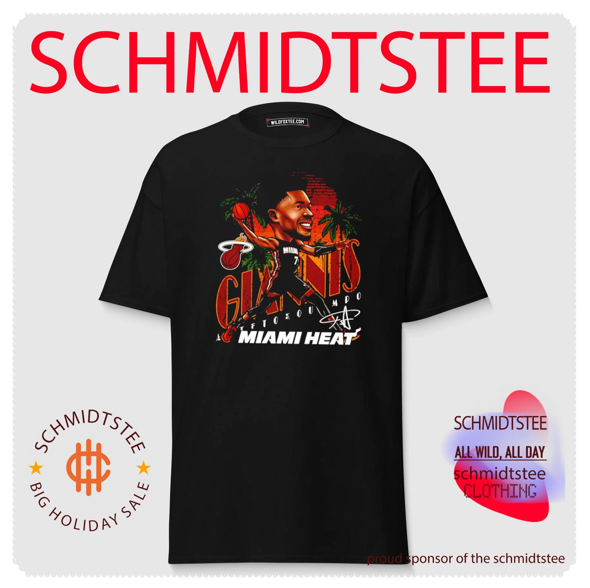 Giannis Antetokounmpo Miami Heat Cartoon signature shirt