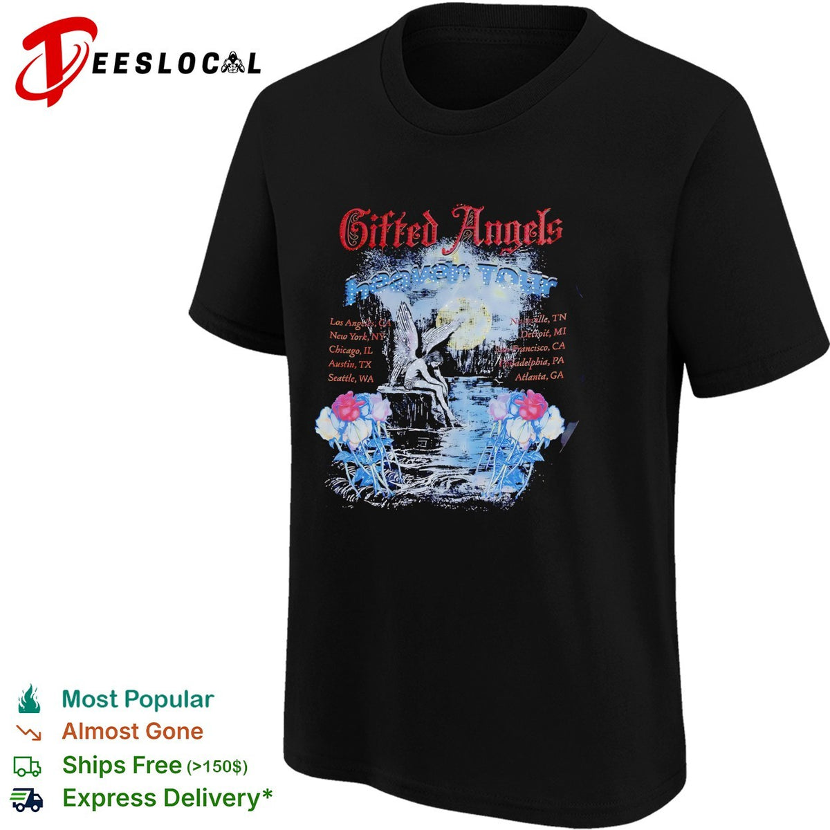 Gifted Angels Heaven Tour Los Angeles New York Chicago Austin Seattle shirt