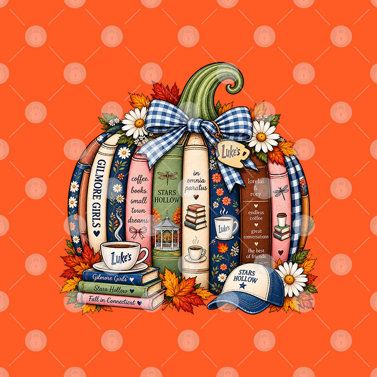 Gilmore Girls Fall Pumpkin Stars Hollow Luke’s Coffee Cozy Autumn Bookish T Shirt
