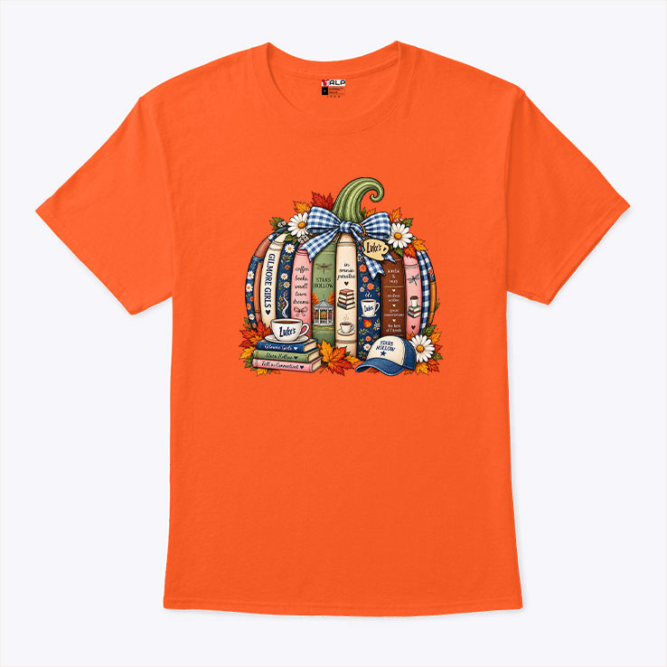 Gilmore Girls Fall Pumpkin Stars Hollow Luke’s Coffee Cozy Autumn Bookish T Shirt