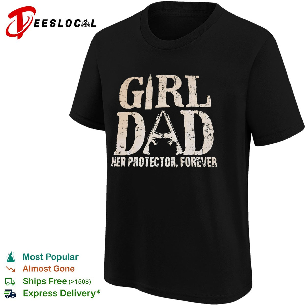 Girl dad her protector forever rifle shirt