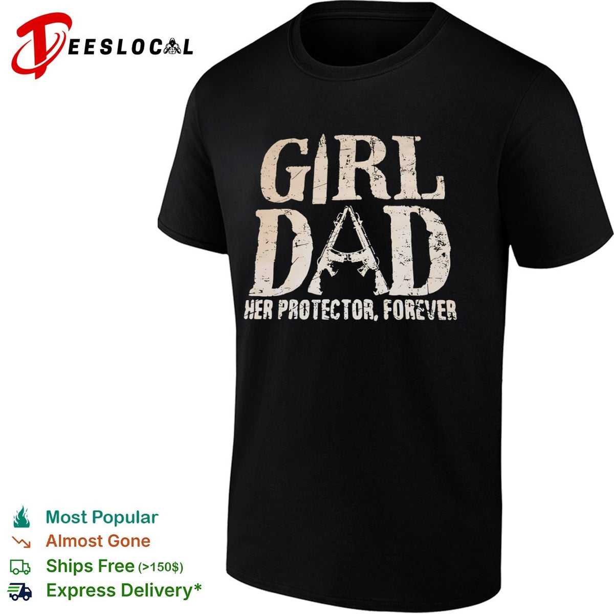 Girl dad her protector forever rifle shirt