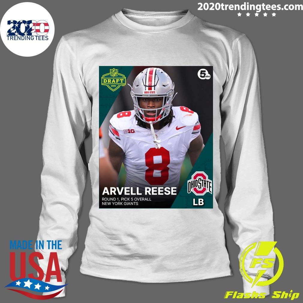 Glenville native and OSU Buckeye Arvell Reese heads to the New York Giants Shirt