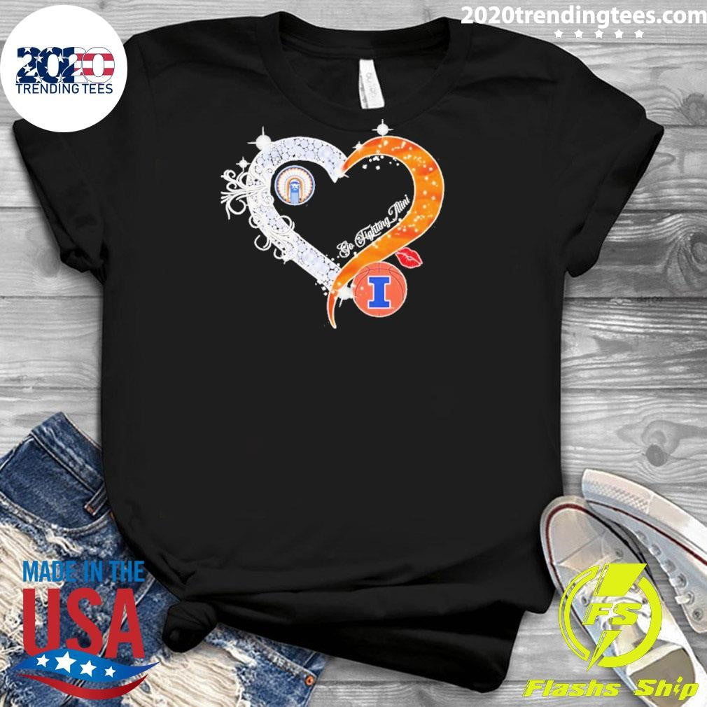 Go Illinois Fighting Illini 2026 Diamond Heart Shirt