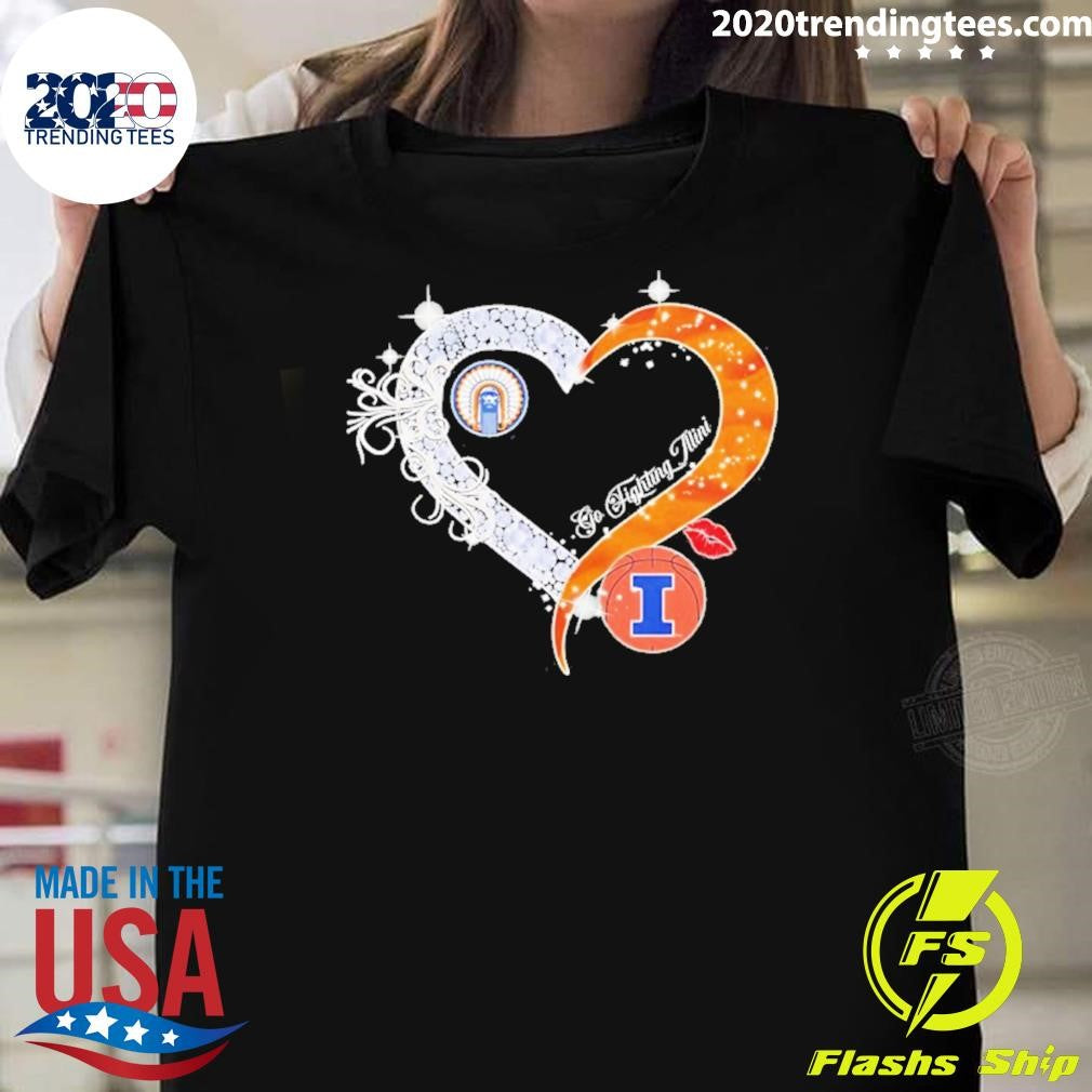 Go Illinois Fighting Illini 2026 Diamond Heart Shirt