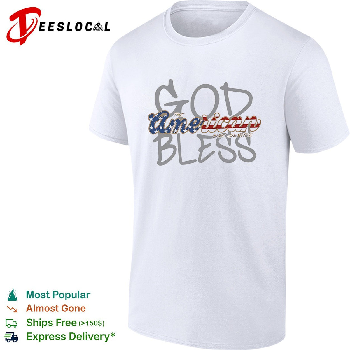 God Bless The American Fire Service USA flag shirt
