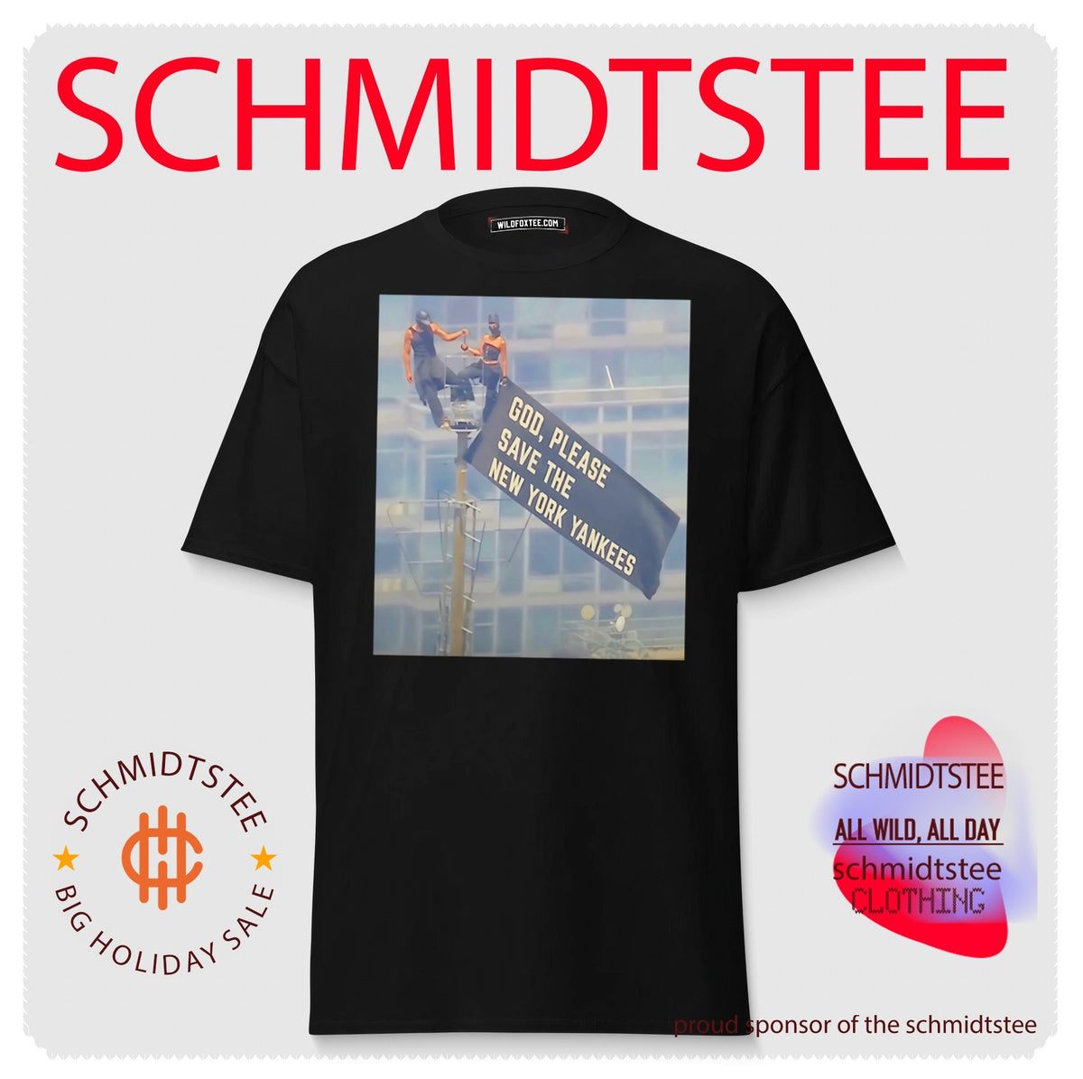 Empire State Building God Please Save the New York Yankees Flag shirt