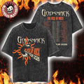 Godsmack The Rise Of Rock World Tour 2026 Merch North America Admat Itin Vintage Washed Tee