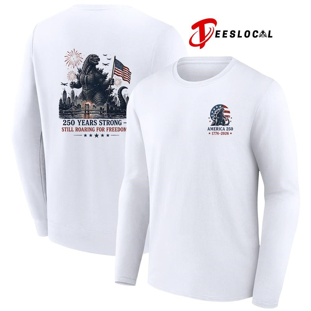 Godzilla America 250 years strong still roaring for freedom shirt