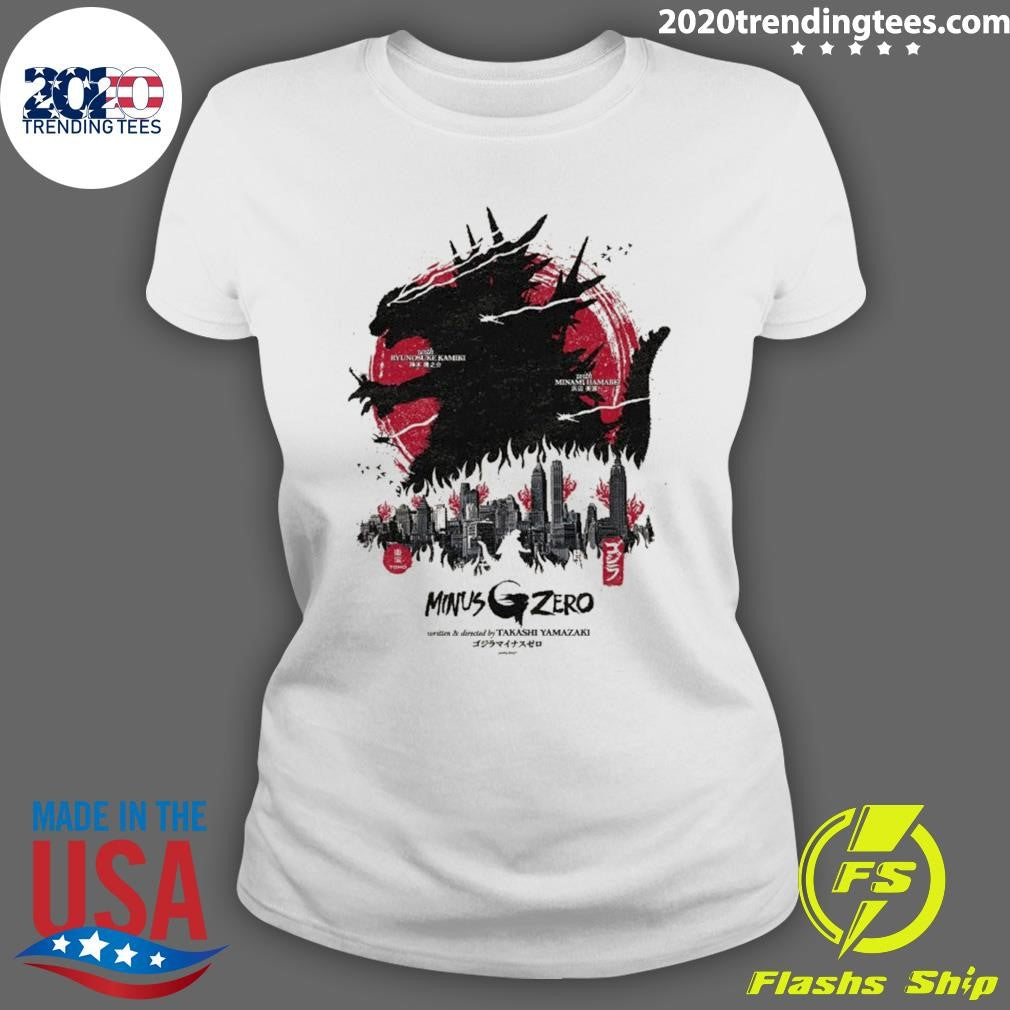 Godzilla Minus Zero Japan Flag Style Art A New Threat is Looming Shirt