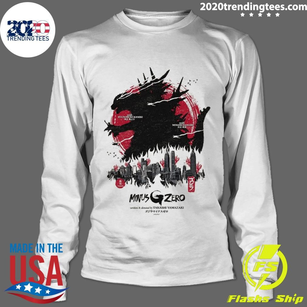 Godzilla Minus Zero Japan Flag Style Art A New Threat is Looming Shirt
