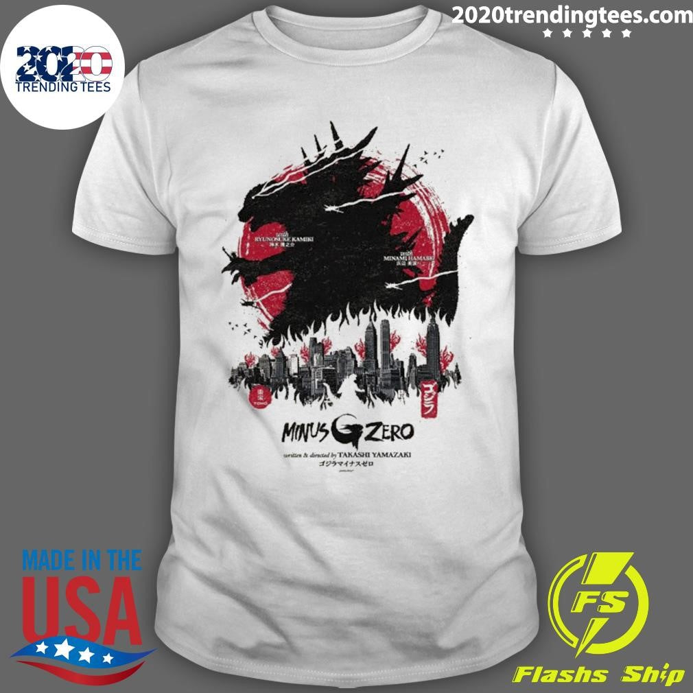 Godzilla Minus Zero Japan Flag Style Art A New Threat is Looming Shirt