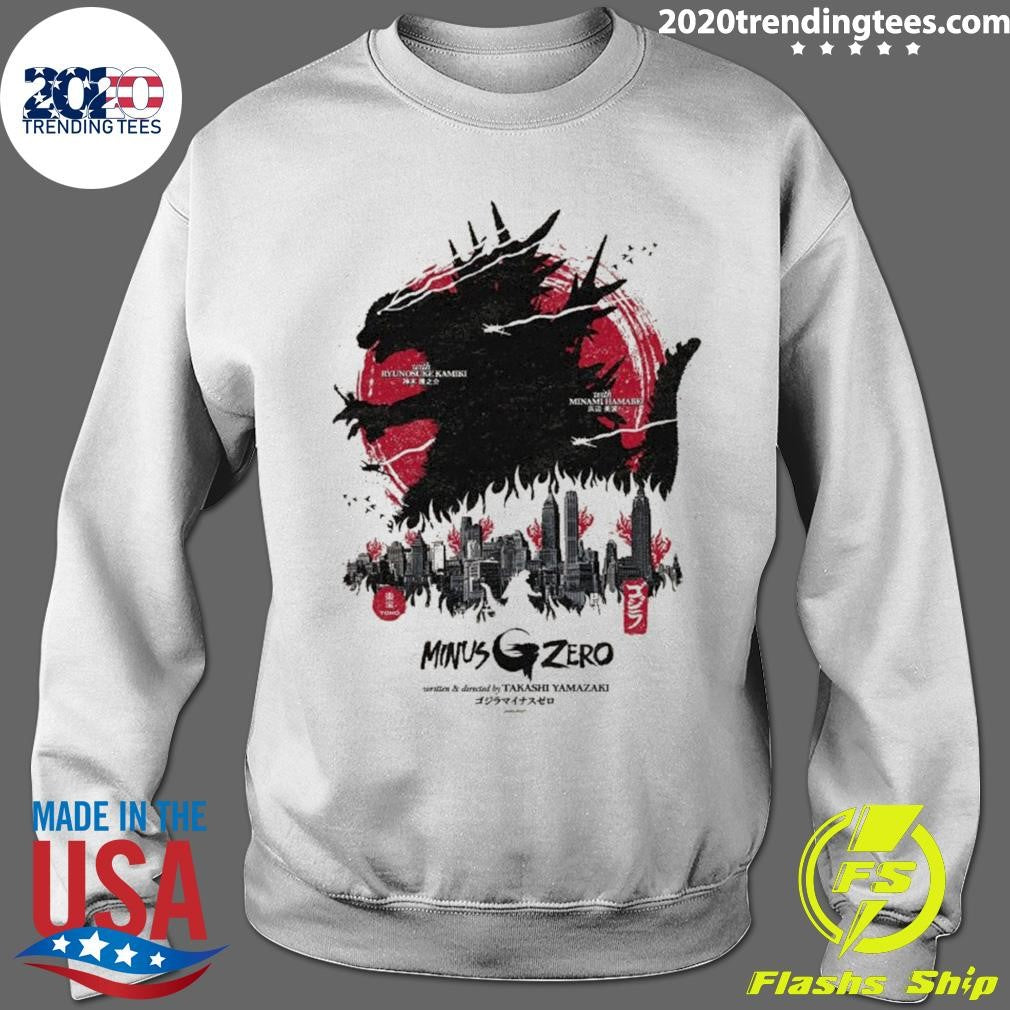Godzilla Minus Zero Japan Flag Style Art A New Threat is Looming Shirt