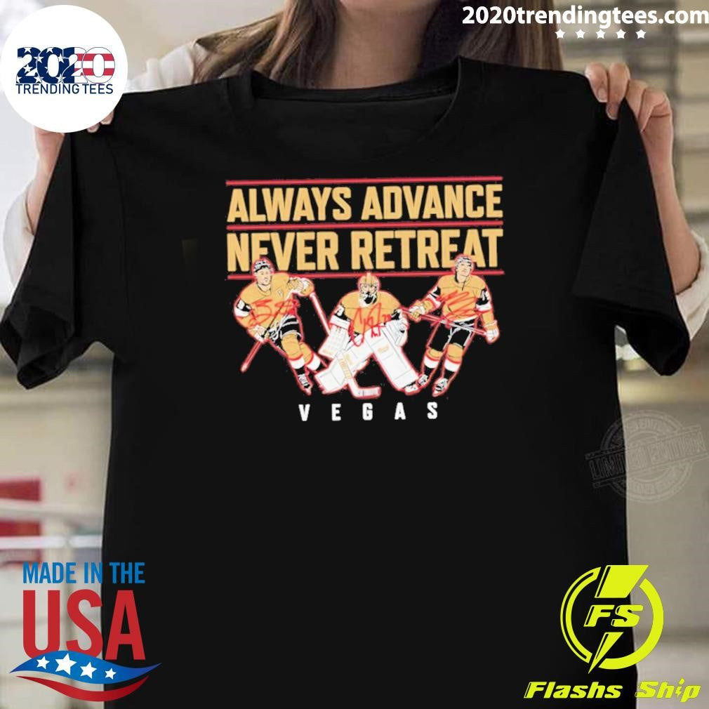 Golden Knights Always Advance Never Retreat Autographed Shirt