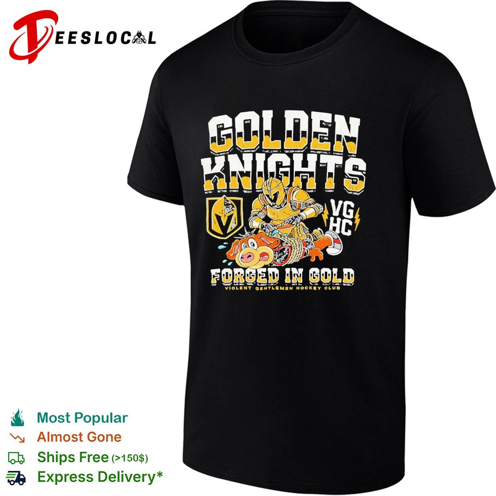 Golden Knights Vegas Hc Forged in Gold Violent Gentlemen Hockey Club parody shirt