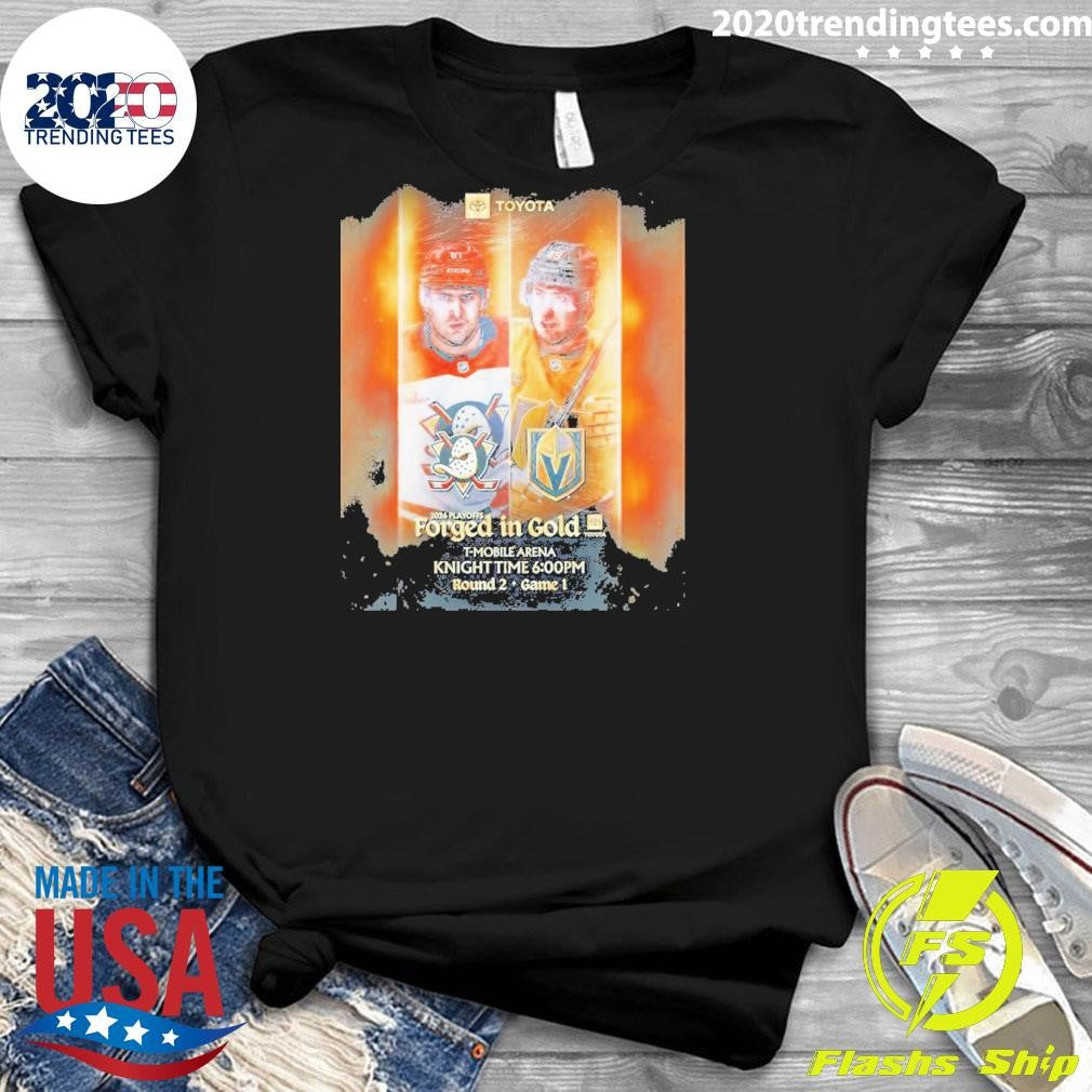 Golden Knights Vs Anaheim Ducks 2026 Playoffs Round 2 Game 1 Forged In Gold Shirt