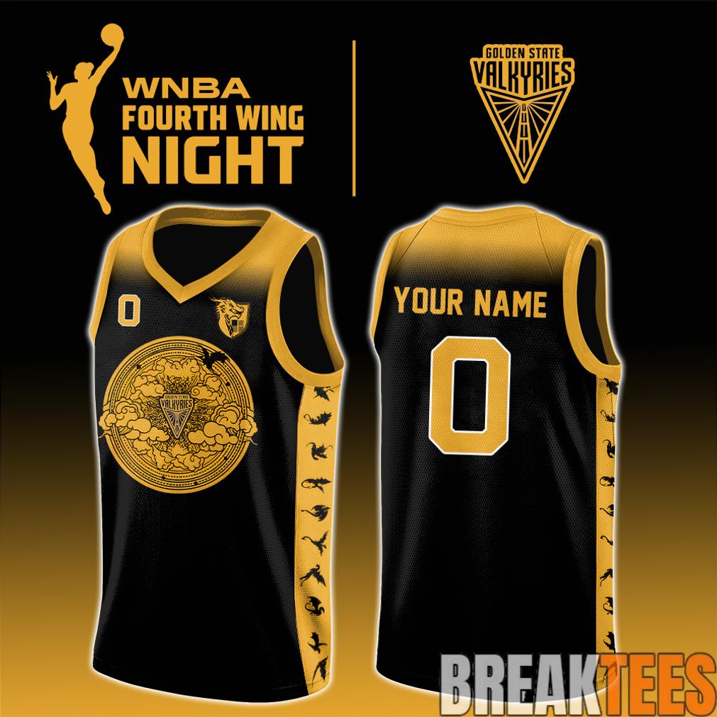 Golden State Valkyries x Fourth Wing Night 2026 Custom Basketball Jersey